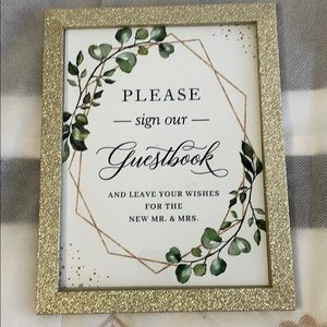 Sign our guestbook wedding sign 6x8